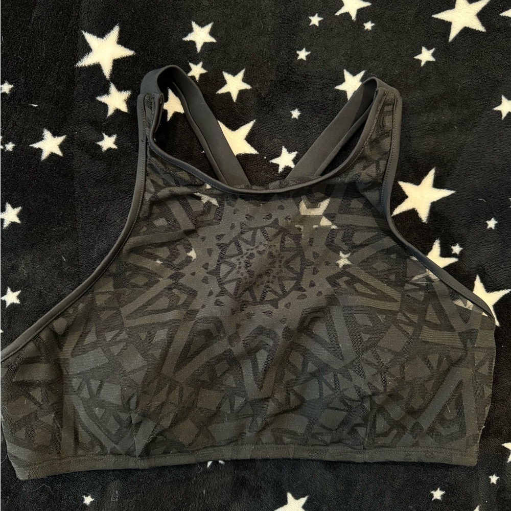 Abstract Mesh Swim Top